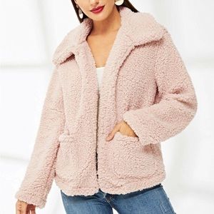 Pink teddy coat
